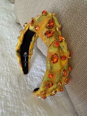 Embellished Yellow-Orange Gem Padded Headband by Brianna Cannon